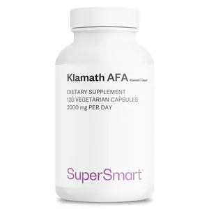 Supersmart - AFA Extract 1000 mg per Day (Patented) - Aphanizomenon Flos-Aquae - Blue-Green Algae Supplement | Non-GMO & Gluten Free - 120 Vegetarian Capsules