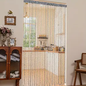 Beaded Curtain Door String 1 Count for Doorways Tassels Design Hanging Fringe Room Divider Window Hallway Wall Closet Privacy Decor Interior Accessories