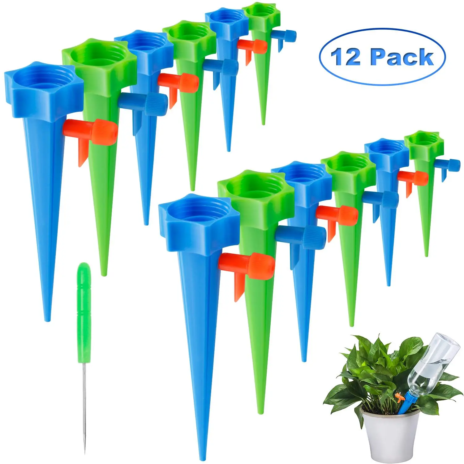 12pcs Self-Watering Watering Spikes - Household Houseplant Care Tool, Greenhouse Garden Accessory, Practical Tool