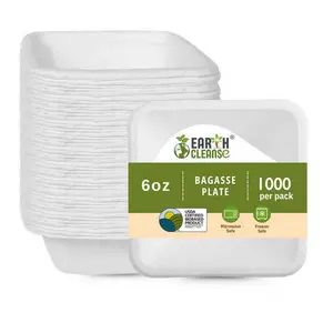 Compostable Sugarcane Bagasse Square Bowl - 4 Inch (6 Oz) - Pack of 1000