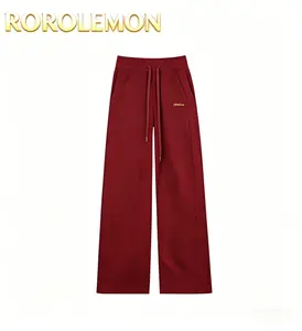 ROROLEMON Women's High Waist Wide Leg Sweatpants, Casual Drawstring Trousers with Pockets