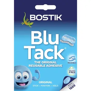Bostik Blu Tack Blue - Handy Size - Multipurpose Reusable Adhesive - Clean - Safe & Easy to Use - Non-Toxic
