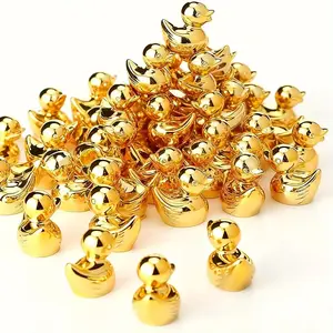 20  Golden Ducks | Resin  Yellow Duck Statues, Loose Ducklings, Crafts, Doll House Decorations, Fairy Garden Landscapes, Christmas Party Gifts, Sculpture Desk Decor Mini