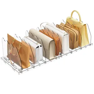 Adjustable Shelf Divider for Closet, Clear Purse Organizers for Closet Acrylic Handbag Separators Storage Organizer Bookshelf Separator Dividers in Bedroom, Office shoe rack organizer Racks garage accessories bathroom organizer hat organizer Black Summerv