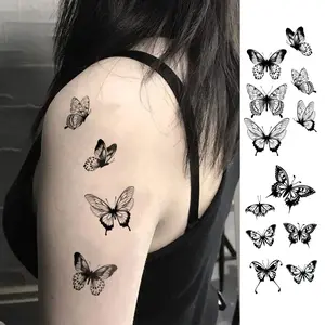 2pcs Dainty Small Butterfly Temporary Tattoos. Waterproof Fake Body Art For Hands & Body. Perfect Festival & Vacation Accessories For Him & Her.