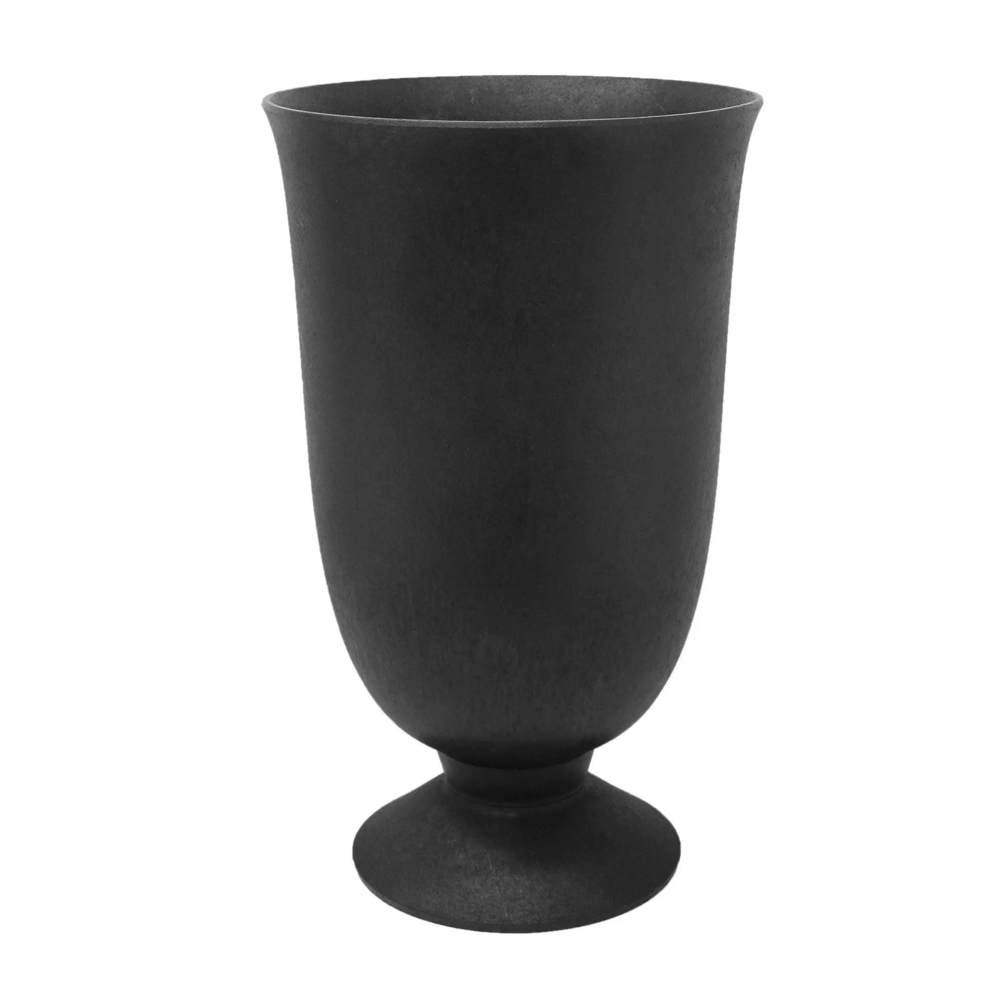 Tierra Verde Cadence Indoor Outdoor Self Watering Urn Planter, 14"W x 23"H Black Tierra Verde Cadence Indoor Outdoor Self Watering Urn Planter, 14"W x 23"H Black