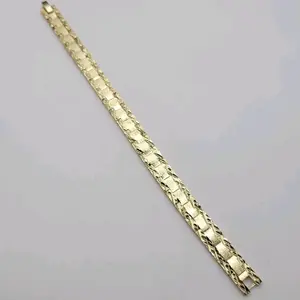 Beautifult Bracelet 7.5 inches 10 millimeters Laminated Gold Jewelry for Women Elegant Design Fashionable Accessory