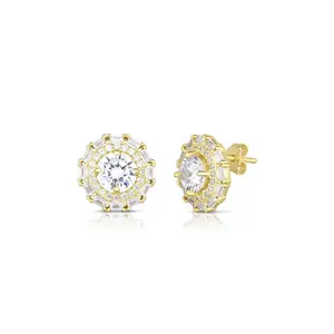 CZ Round Cut Stud Earring