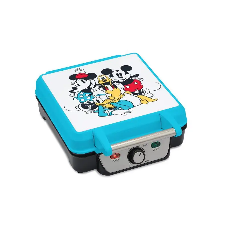 Mickey Mouse 4 Character Waffle Maker by Select Brands, Nonstick Waffle Iron, Breakfast Hack Ever for Kids & Families 4¼" Waffles in Minutes