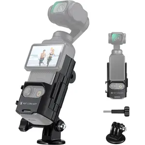 K&F CONCEPT Expansion Adapter Mount for DJI Osmo Pocket 3, Camera Accessories with Cold Shoe Mount, 1/4" Screw Hole & Extended Bracket Frame, Compatible with Action Camera Port