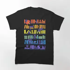 Library Kitten Classic Graphic Tee T-shirt - Unisex Streetwear Sport Style, Vintage Baseball Shirt, Gift for Women, Gift for  Men