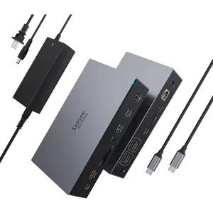 Displaylink Docking Station 3 Monitors for MacBook M1/M2/M3/Windows, Dual Triple Display Link USB C Dock with 3 HDMI, 2 DP, DC Power, USB A&C, Ethernet,DC Power for //