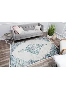 Rugs America RA29376 8 x 10 ft. Harper HY50G Bluebonnet Transitional Vintage Area Rug