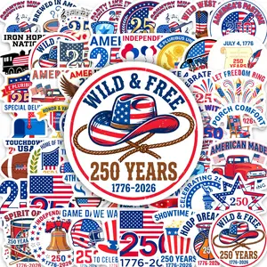 USA 250th Anniversary Stickers, Independence Day Commemorative Stickers, Waterproof PP Stickers, suitable for tablet computers, phone cases, refrigerators, diaries, luggage and skateboards