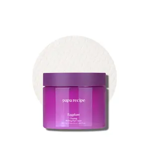 Papa Recipe Eggplant Clearing Peeling Pad Toner - Balance Hydrate with AHA BHA PHA for Smoother Healthier Skin - Gentle Vegan Dual Sided Pads for Exfoliation and Pore Care