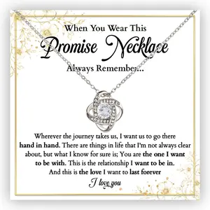 Promise Necklace For Her, Promise Necklaces Gifts For Women, Promise Knot Necklace For My Wife, Promise Necklaces Gift For Soulmate Girlfriend Wife Finacee, Anniversary Christmas Birthday Gift For Her