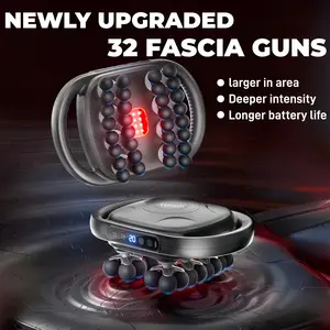 16-Head Massage Gun Set, Deep Tissue Percussion Massager, Adjustable Intensity Electric Massage Tools with 9 Styles & Levels, Relaxation Aid, Black