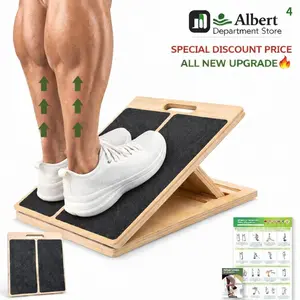 Premium Wooden Slant Board for Squats, 6-Level Adjustable Heel Elevated Squat Block, 450lbs Weight Capacity Calf Stretcher & Foot Wedge for Lower Body Strength & Flexibility Training