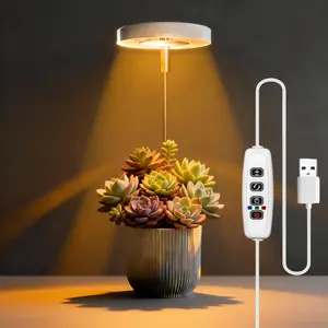 1 Pack 10 Brightness Levels 3 Color Modes Succulents Seedlings LED Grow Light, Plant Growing Lamp Growing Lights Full Spectrum Indoor Plants USB Powered Timer Adjustable Height IP42 / Adjustable Pole Dimmable / Dimming