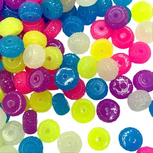 Luminous Spacer Beads 12mm Colorful Beads for DIY Jewelry Making & Craft Projects Random Mix