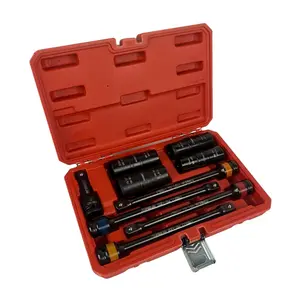 ATE Pro Tools - 9pc 1/2" Drive Flip Impact Lug Nut Socket (METRIC/SAE) & Torque Extension Bar Set, Thin Wall Sockets, Socket Extender, CR-MO Impact Sockets