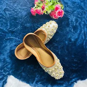 Handcrafted Pearl Embellished Punjabi Juttis | Bridal & Festive Wear