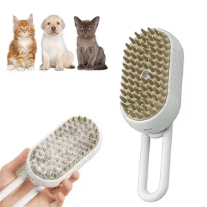 Cat Steam Brush for Shedding, 4 in 1 Rechargeable Steam Brush for Cats and Dogs, Comb for Cats, Anti-Static, Cleaning, Shedding & Combing