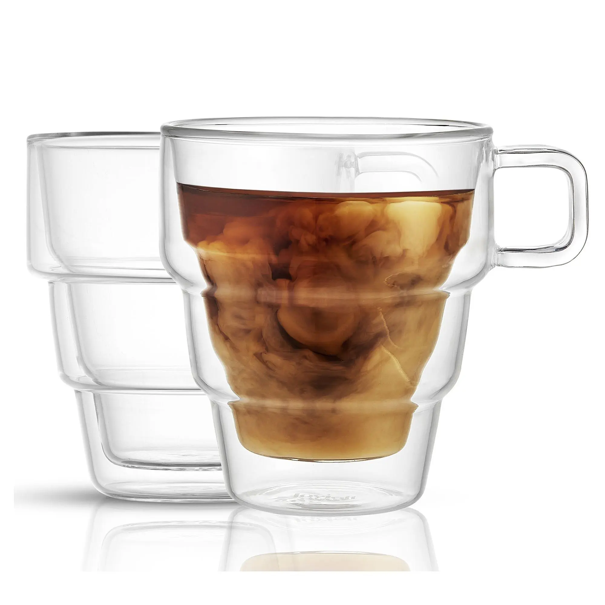 JoyJolt Set of (2) 10-oz Pila Double-Walled Coffee Glass JoyJolt Set of (2) 10-oz Pila Double-Walled Coffee Glass