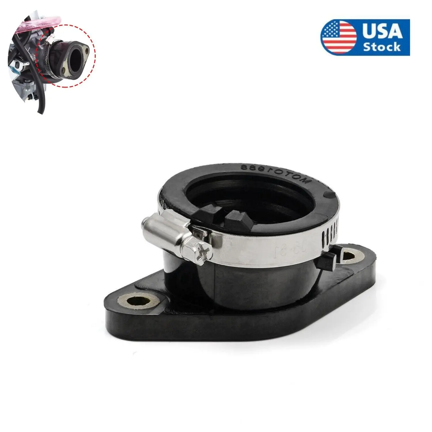New Carburetor Intake Manifold Boot with Intake Seal - Fits Honda TRX350 FE, FM, TE, TM Rancher 350 (00-06) Engine Repair Part, Fits Trx350