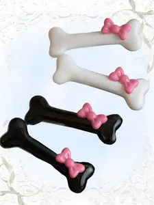 4-piece Set of Black and White Bow Hair Clips, Bone-shaped and Arc-shaped Hair Clips, Couple's Casual Party Decoration Claw-shaped Hair Clips, Hair Accessories Hair Clips, Clip in Claw, Hair Claws