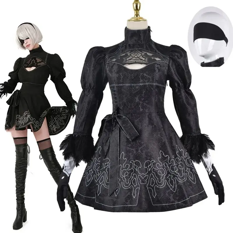 Nier Automata Cosplay Costume Yorha 2B Sexy Outfit Games Suit Women Role Play Costumes Girls Halloween Party Fancy Dress Novelty and Prank Toys
