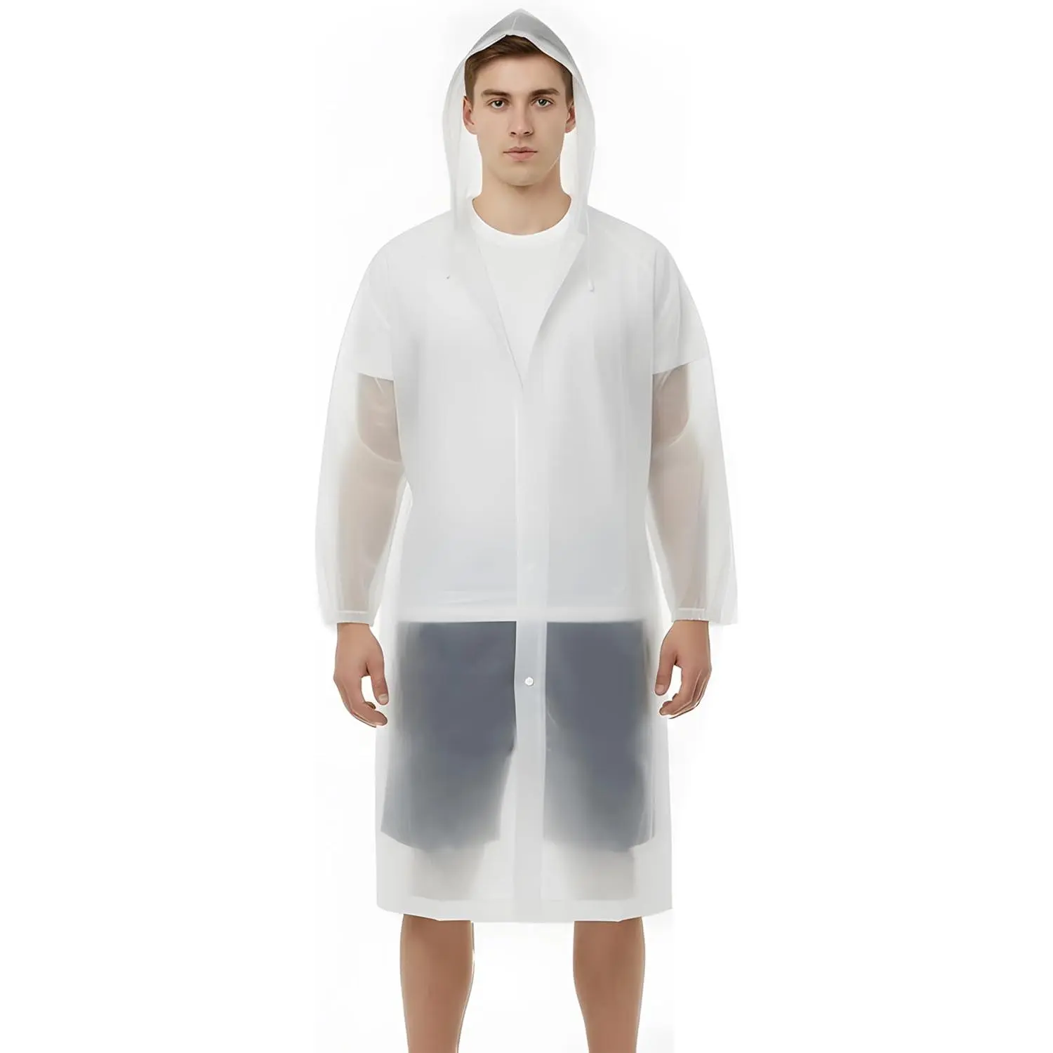 Raincoat for Adults-Reusable Transparent Poncho, Waterproof & Breathable Rain Wear for Women and Men