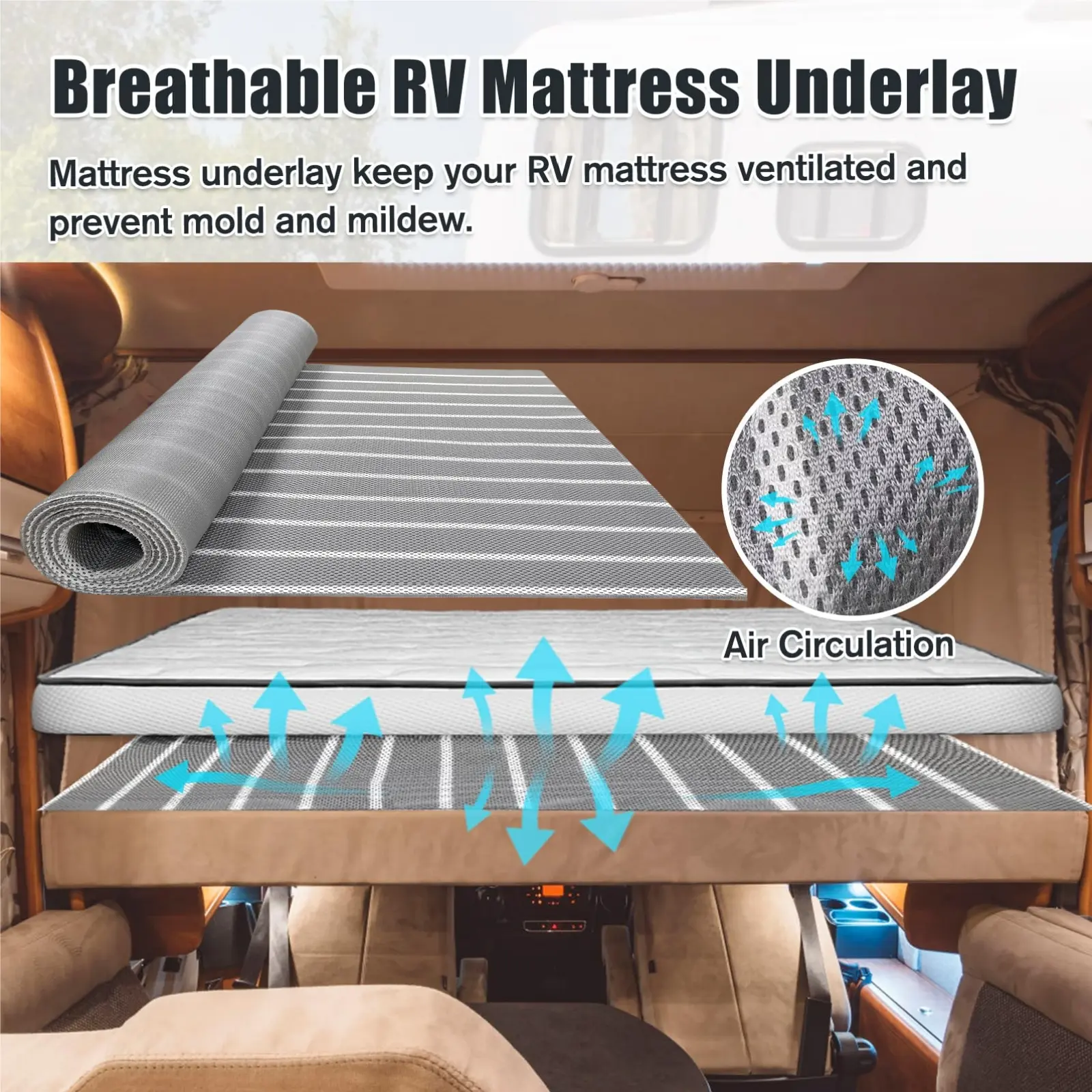 RV mattresses can be Cut Freely Mattress Underlay(118 * 39.3 inches) Under Mattress pad den Dry Mattress Underlay for rv for Caravan, Boat, Camper, Bed hypervent