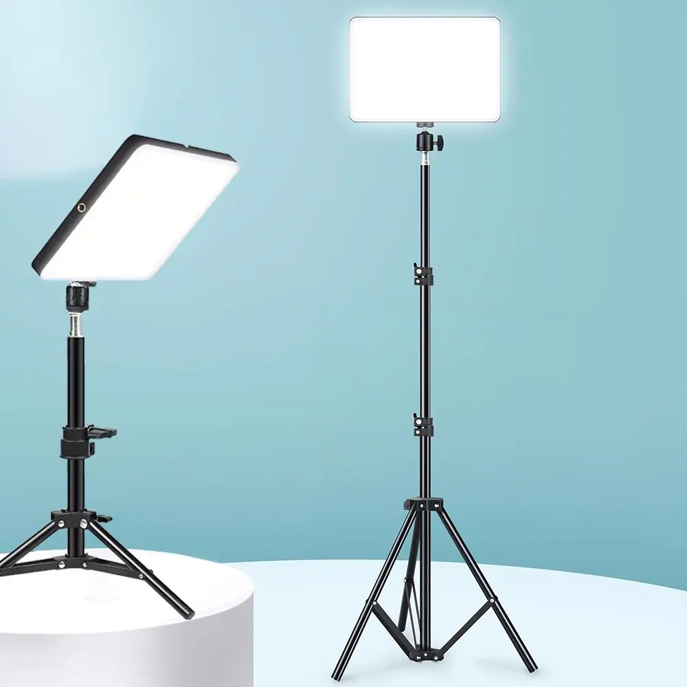 10 Inch Panel Lamp & 1.1m Tripod (1 Set), LED Panel Lamp with Tripod, Professional Camera Accessories for Home & Studio Use