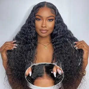 TikTokShopBlackFriday [New In] 13x6 Glueless Wigs With Drawstring Deep Wave Pre Cut 13x6 13x4 Transparent Lace Frontal Human Hair Wig For Women 180% Density Beginner Friendly Bling Hair