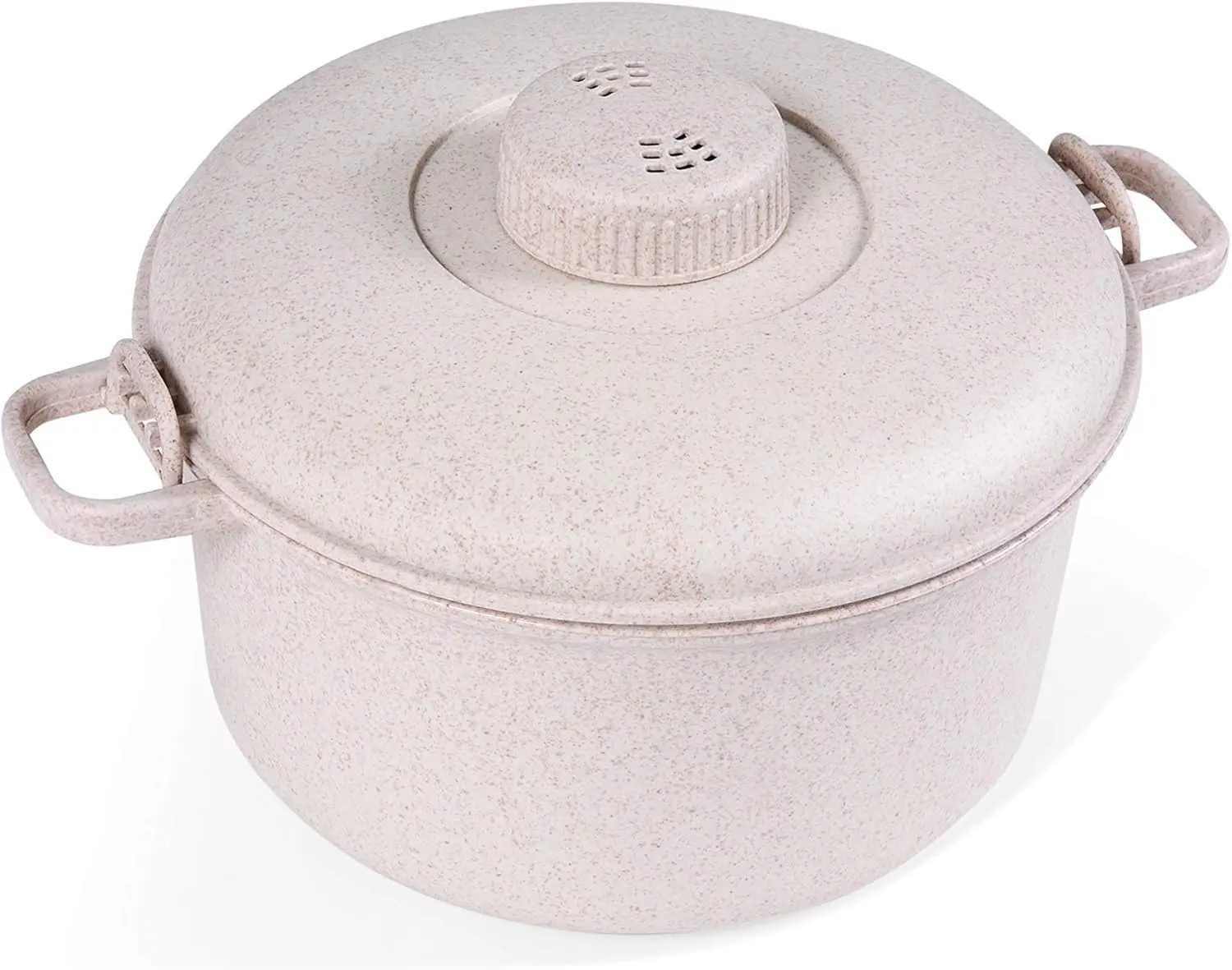Eco Friendly Microwave Pressure Cooker - Easy & Fast Microwave Cooking Cookware for Rice, Chicken, Pasta and More - Non-Toxic & Biodegradable Material (Beige)