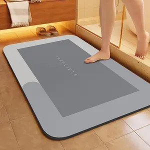 Alga Absorbent Non-Slip Bath Mat, Rectangular Bathroom Doorway Rug, Home Decorative Floor Pad, Ideal for Wet Areas & Shower Rooms, Diatomite Bathroom Mat