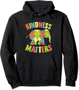 Kindness Matters Autism Puzzle Piece Elephant Gift Idea Cute Pullover Hoodie - Nallelycor Shop 23B08W6C8K8H