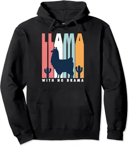 Llama With No Drama Funny Llama Pullover Hoodie - Lydiagarcia Shop 73B0B3LK3496