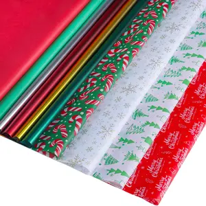 100 Sheets Christmas Tissue Paper for Gift Wrapping Bags, 20'' x 20'' Christmas Sparkle Metallic Gift Wrapping Paper Bulk for Xmas Birthday Holiday Decor (10 Patterns)