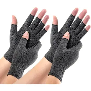 Fingerless Breathable Moisture-Wicking Arthritis Compression Gloves for Joint Pain (Men & Women)