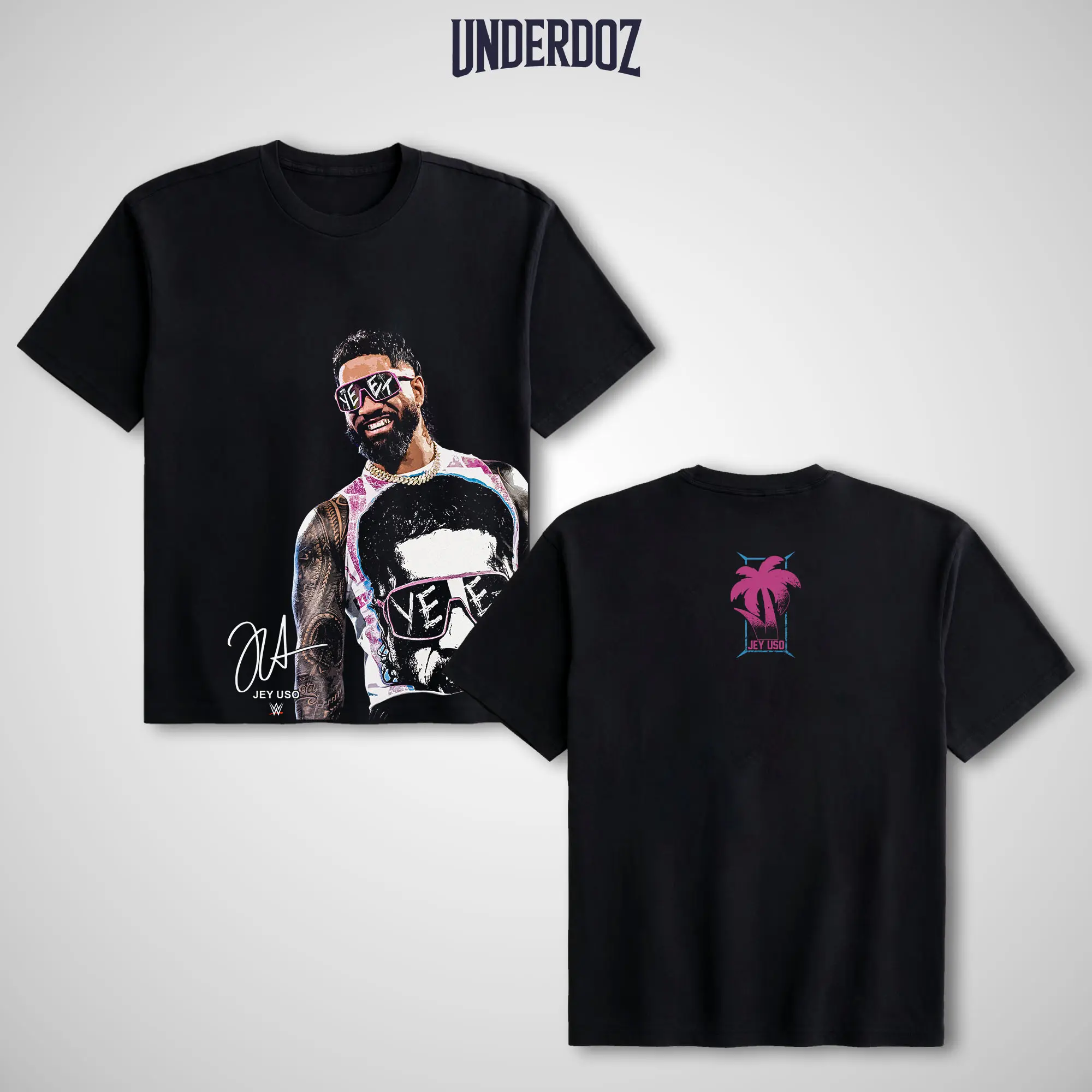 WWE Men's Official Jey Uso Graphic Cotton T-Shirt - Round Neck, Short-Sleeve Menswear Top, Streetwear Clothes, Casual Merch, Gift for Him
