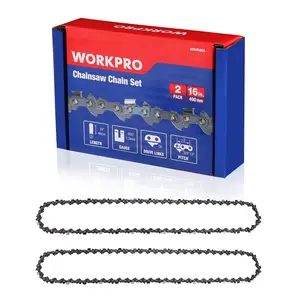 WORKPRO 2-Pack Chainsaw Chain for 16-Inch Bar, 3/8"Pitch, 56 Drive Links Wood Cutting Saw Chain for Chainsaw Parts fits Craftsman, Poulan, Echo, DeWalt
