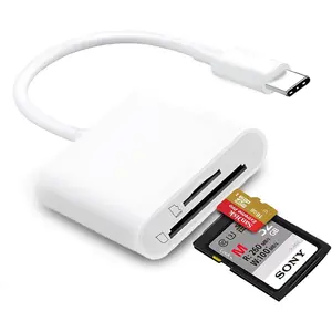 USB C SD Card Reader for  15/16/17, Dual Card Slots  SD Card Reader USB C Support SD and TF Memory Card Adapter, Trail Camera Viewer Memory Card Reader for  17/iPad/MacBook