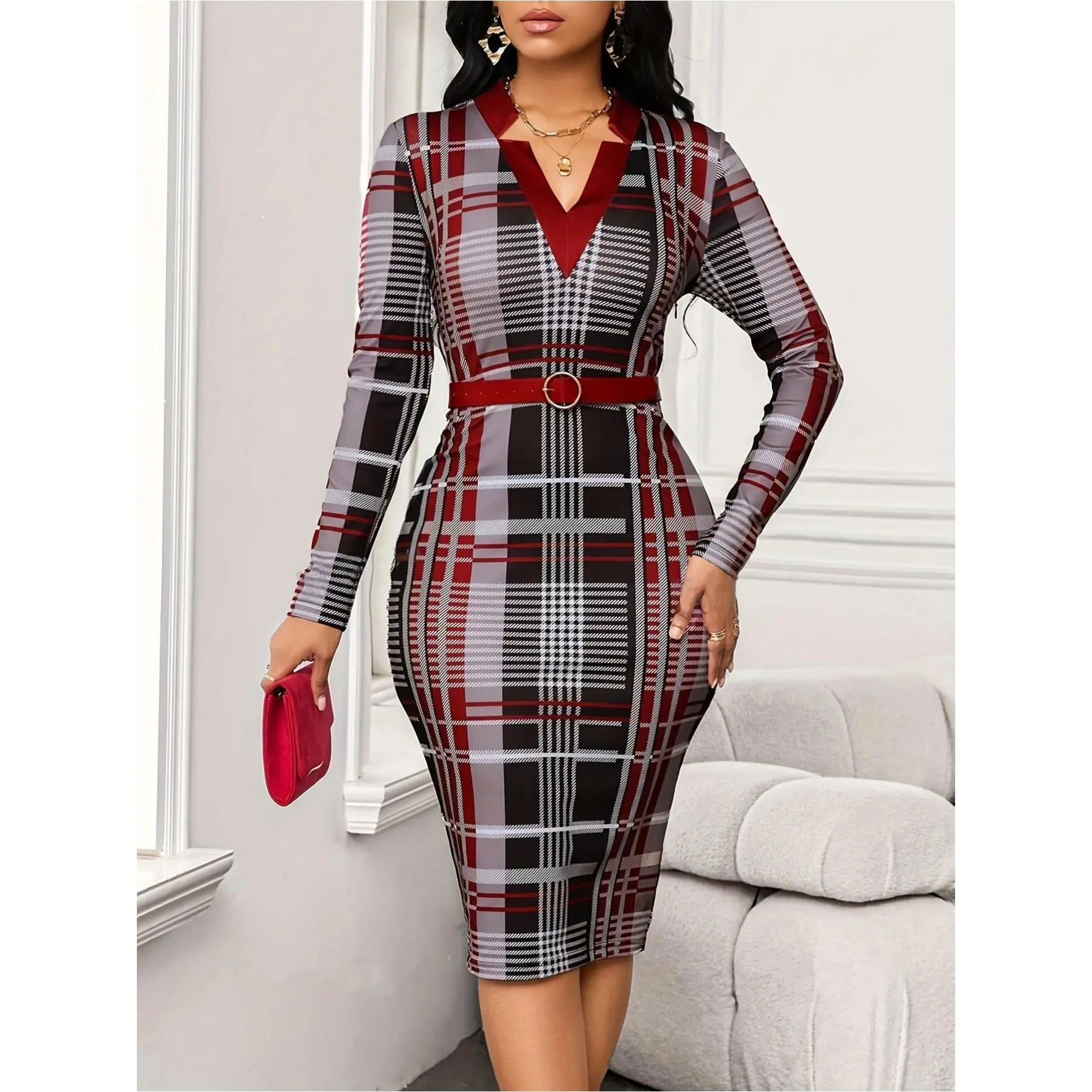 swf fitted midi dress The Walton Plaid Midi Dress by Mud Pie – Women's Clothing Boutique