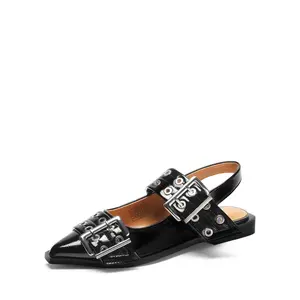 DREAM PAIRS Pointed-toe Buckle Slingback Flats
