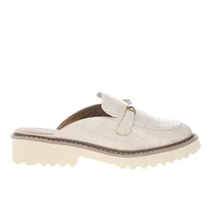 Corkys Womens Wingin It Embossed Lug Sole Mules Casual - Off White