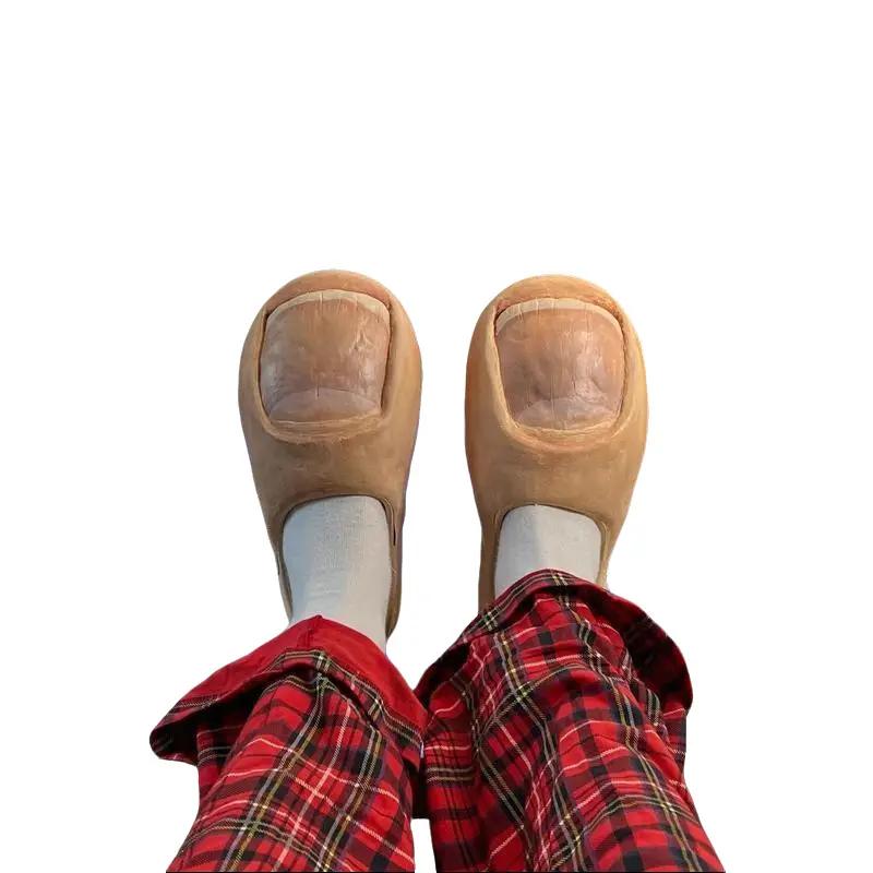 Funny Big Toe Slippers Quirky Fun Prank Bizarre Design Fun Prank Valentine’s Day Gift Cozy Indoor Slippers for Men and Women
