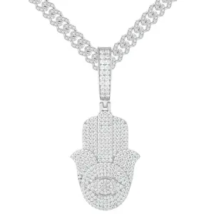 【#P514】UCCIYO 18k Gold-Plated Lab-Created Moissanite S925 Sterling Silver Synthetic Moissanite Pendant Necklace for Women Men Hip Hop Jewelry Gift