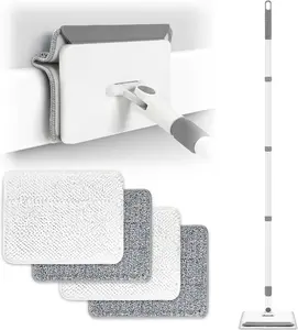 Baseboard Cleaner Tool with Handle, DELUX Baseboard Cleaner with Extendable Long Handle, 4 Reusable Cleaning Pads Wall Cleaner for Baseboards Cleaning,...